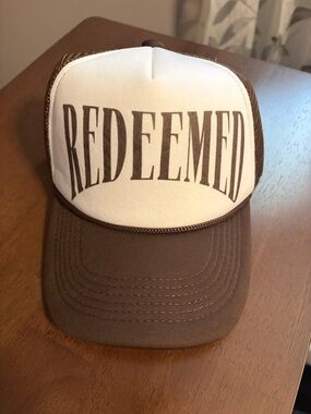 GLO Brown & White REDEEMED Trucker Hat  O/S